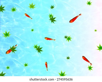 Goldfish maple background