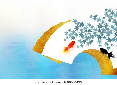 Goldfish Maple in the hot summer background
