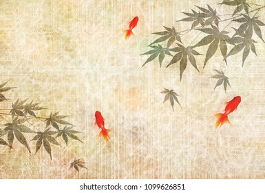 Goldfish Maple in the hot summer background