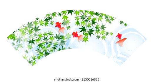 Goldfish maple Japanese pattern icon