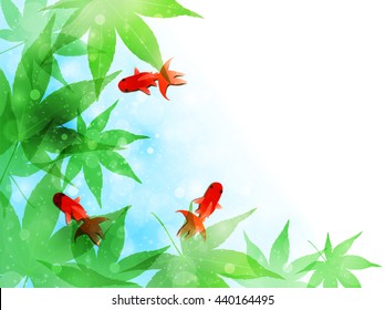 Goldfish maple landscape background