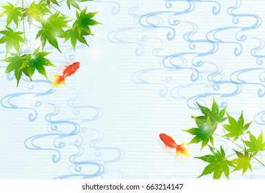 Goldfish Maple Leaf Background