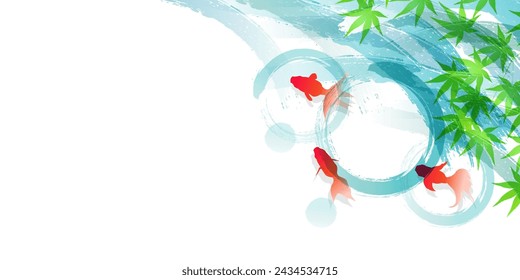 Goldfish Maple leaves Waves Hot weather