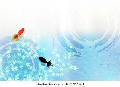 Goldfish Maple Summer greeting card background