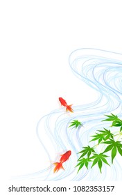Goldfish Maple Summer greeting card background