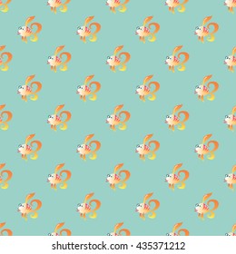 Goldfish marine seamless pattern background