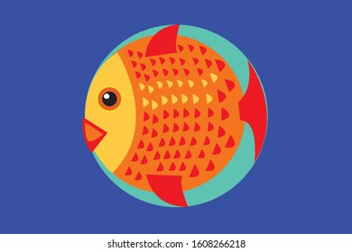 a goldfish on a blue background