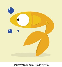 goldfish on cream color background