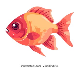 goldfish on white backdrop icon isolated