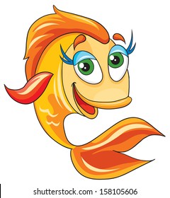 goldfish on a white background, vector illustration
