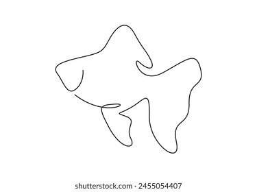 Pez dorado en una línea continua dibujando Ilustración vectorial 