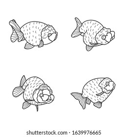 GOLDFISH OUTLINE DESIGN STOCK SET