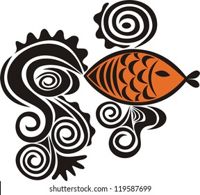 Goldfish pattern vector illustration