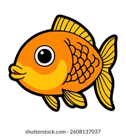 goldfish pet animal flat color vector illustration template design
