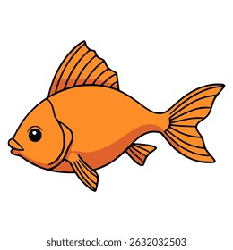 goldfish pet animal flat color vector illustration template design