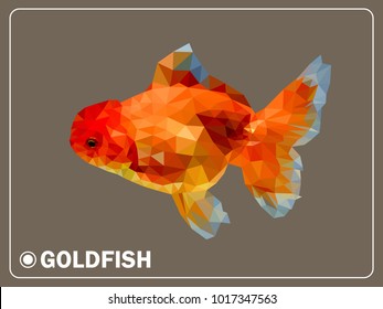 Goldfish polygon vector, Aquatic polygon