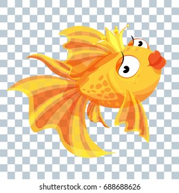 Goldfish Princess with a Golden crown painted lips stylish and glamorous.