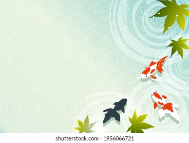 
Goldfish and ripple background material. Japanese style image of summer.