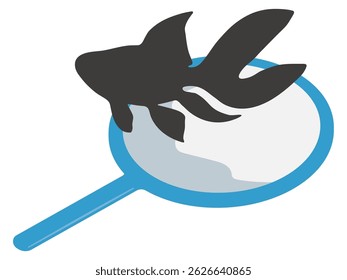 Goldfish scooping ilustración, Ilustración vectorial simple