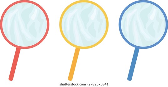 Goldfish scooping net illustration set (vector material)