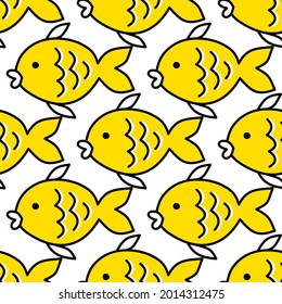 goldfish seamless colored background vector
