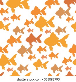 Goldfish seamless pattern.Vector background.