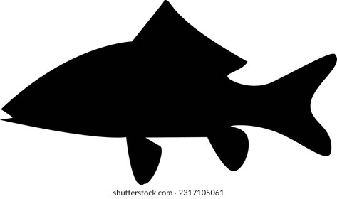 Goldfish silhouette. Black and white silhouette