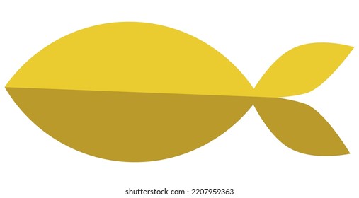 Icono de vector mínimo simple de peces de colores. Símbolo de pez amarillo aislado en fondo transparente