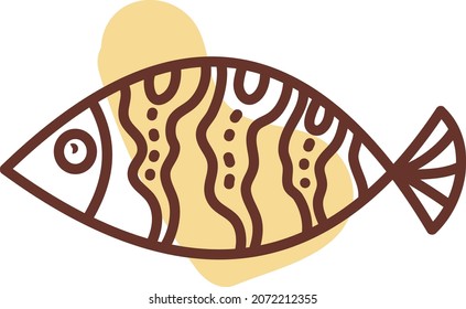 Goldfish with small tail, illustration, vector, on a white background.