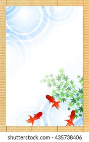 Goldfish summer greeting summer background