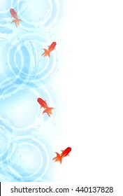 Goldfish summer summer greeting background