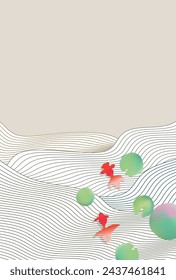 Fondo de patrón japonés de verano de peces de colores