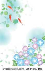Goldfish Verão Manhã glória Japonês Padrão Fundo