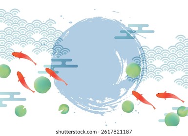 Goldfish Summer Watercolor Japanese Pattern Background