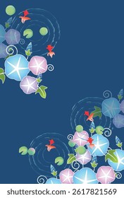 Goldfish Summer Watercolor Japanese Pattern Background