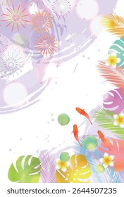 Fundo de padrão japonês de aquarela de verão Goldfish