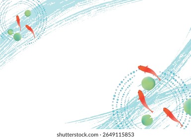 Goldfish Summer Watercolor Japanese Pattern Background