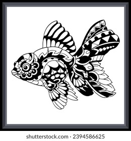 Goldfish tribal tattoo mandala arts.