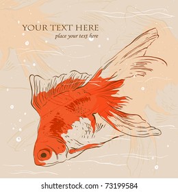 Goldfish. Vector background with space for messages