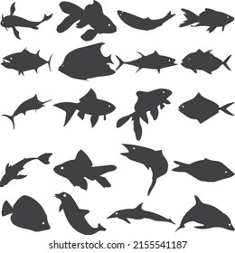 

Goldfish Vector. 
Fish icon black silhouette. Fisheries logo symbol Stock Vector Image andArt.
Fish Icon Black Silhouette Fisheries.
Vector design. 
