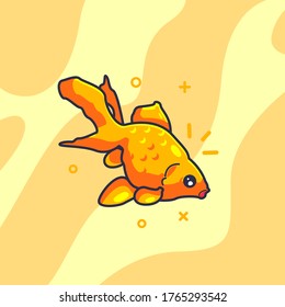 ilustración vectorial de pez dorado. estilo de dibujos animados planos