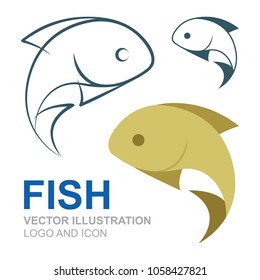 Goldfish vector illustration. Goldfish logo and icon.