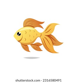 Goldfish vector isolated on white background.