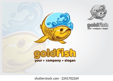 Goldfish Vector Logo Template. Our logo could be used design studio, art school, kindergarten, hand craft artist, printing company, event agency, software development and app.