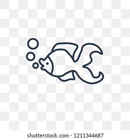 Goldfish vector outline icon isolated on transparent background, high quality linear Goldfish transparency concept can be used web and mobile
