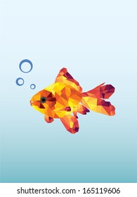 Goldfish in Water in the Geometric, Abstract Style