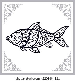 Goldfish zentangle arts isolated on white background