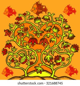 Goldfishes. Vector illustration.