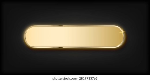 Gold-framed button design for web interface. Sleek 3D banner with premium golden borders, perfect for luxury digital applications and modern UI templates.