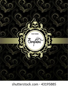 gold-framed emblem cover template
